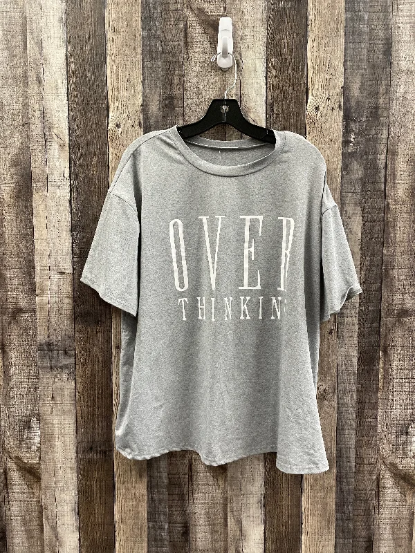 Blowout Deals Top Short Sleeve By Shein In Grey, Size: 2x