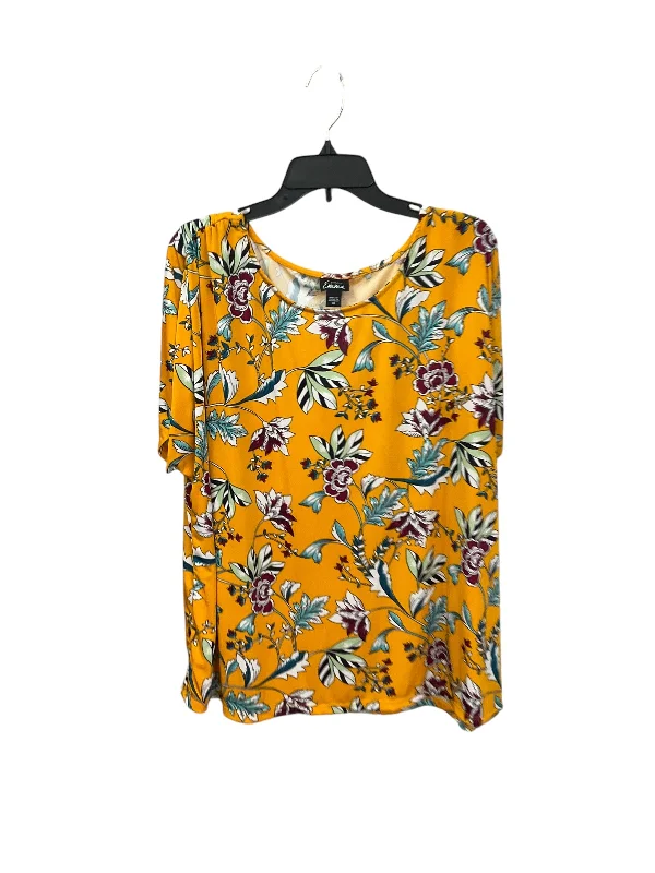 Big Savings Top Short Sleeve By Simply Emma In Floral Print, Size: 3x