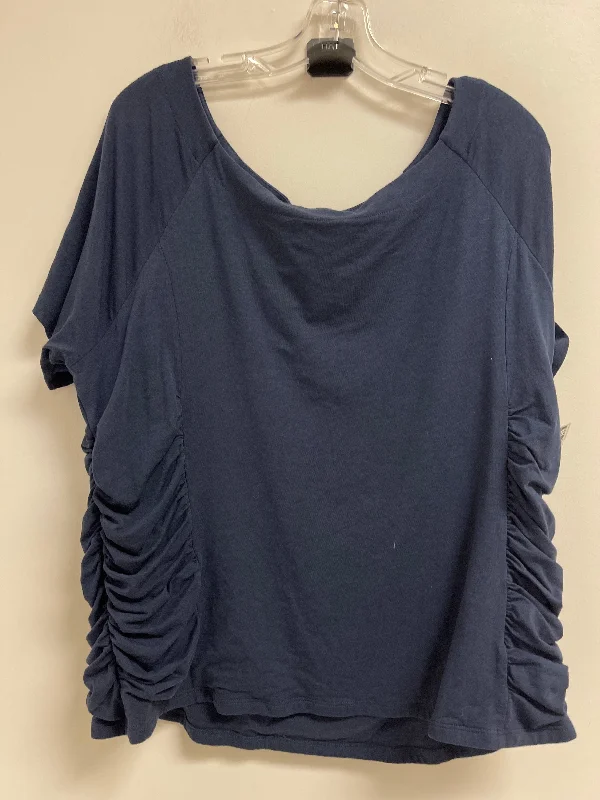 Mega Deal Top Short Sleeve By Soft Surroundings In Navy, Size: 3x