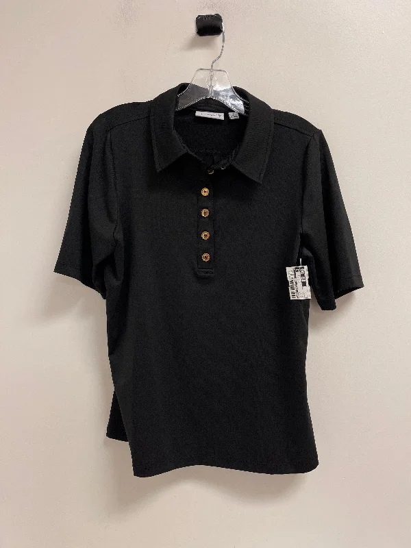 Sneak Peek Sale Top Short Sleeve By Susan Graver In Black, Size: M