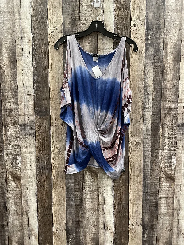 TIME-Limited Offer Top Short Sleeve By Venus In Tie Dye Print, Size: L