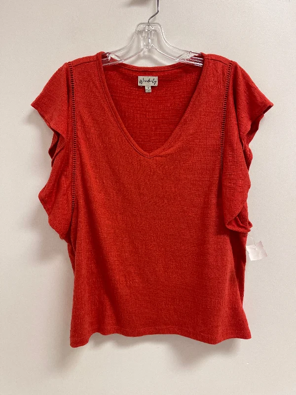 Price Reduction Top Short Sleeve By Wonderly In Orange, Size: M