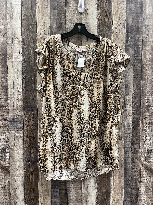 Today's Special Top Sleeveless By Andree By Unit In Snakeskin Print, Size: 2x