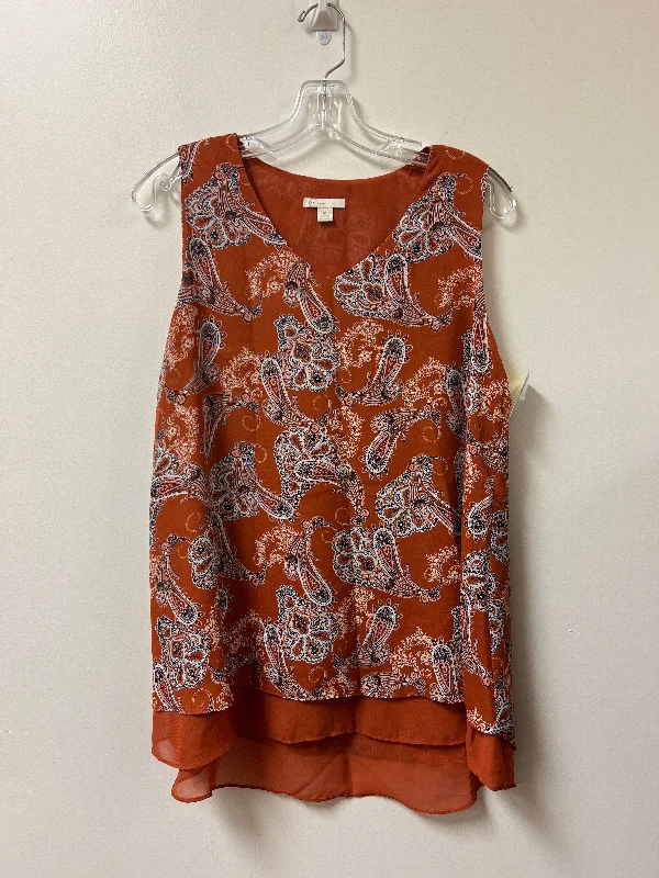 Lowest Prices Top Sleeveless By Cato In Orange, Size: M