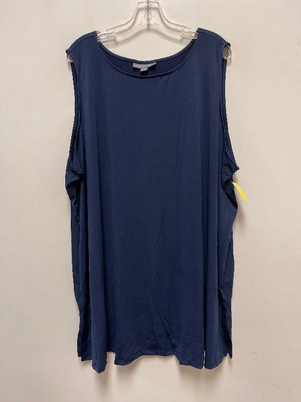 Clearance Items Top Sleeveless By Jessica London In Navy, Size: 3x