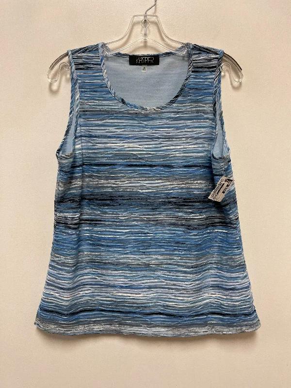 Savings Galore Top Sleeveless By Kasper In Blue, Size: M