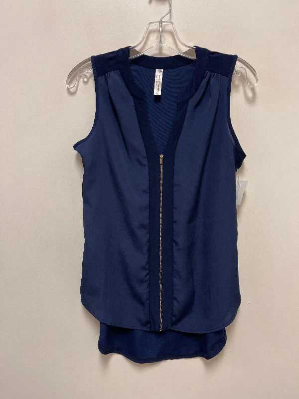 Closeout Top Sleeveless By Perseption Concept In Navy, Size: S