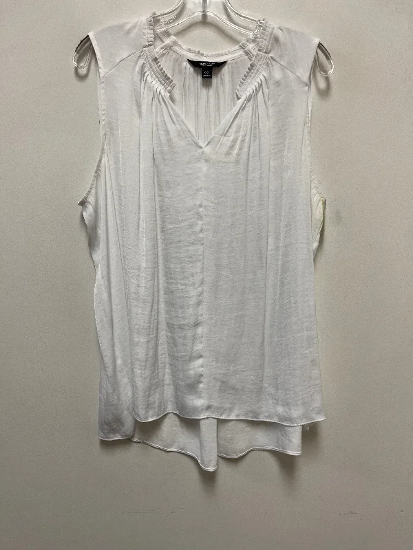 Markdowns Top Sleeveless By Simply Vera In White, Size: 2x