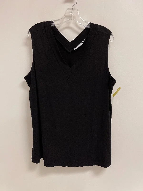 Special Savings Top Sleeveless By Susan Graver In Black, Size: 2x