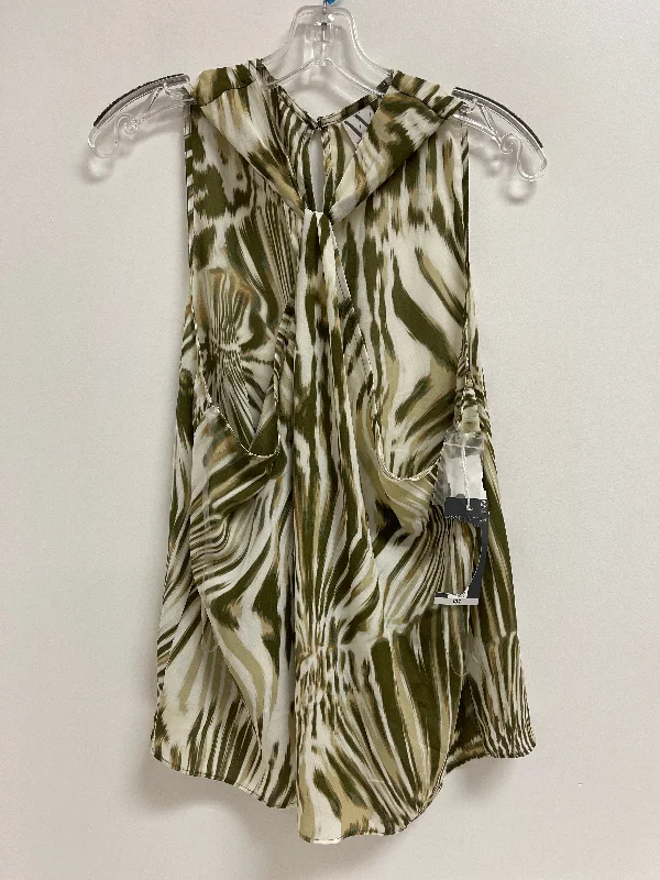 YEAR-End Sale Top Sleeveless By Worthington In Green & White, Size: Xl
