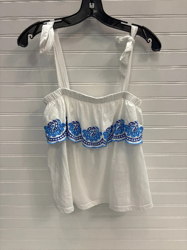 Quick Sale Top Sleeveless Designer By Lilly Pulitzer In Blue & White, Size: Xs
