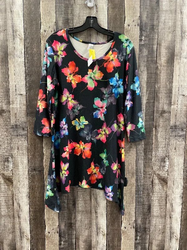 Price Reduction Tunic 3/4 Sleeve By Cmf In Multi-colored, Size: L