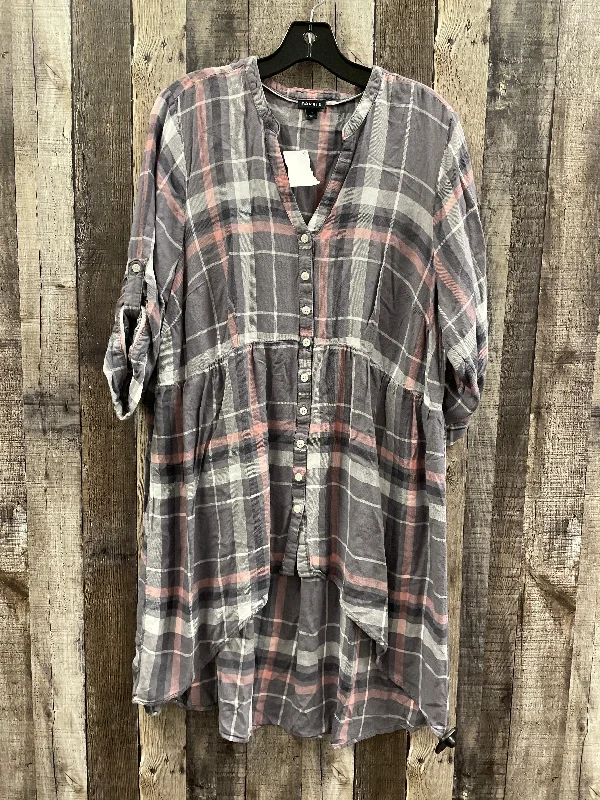 Quick Sale Tunic 3/4 Sleeve By Torrid In Plaid Pattern, Size: 2x