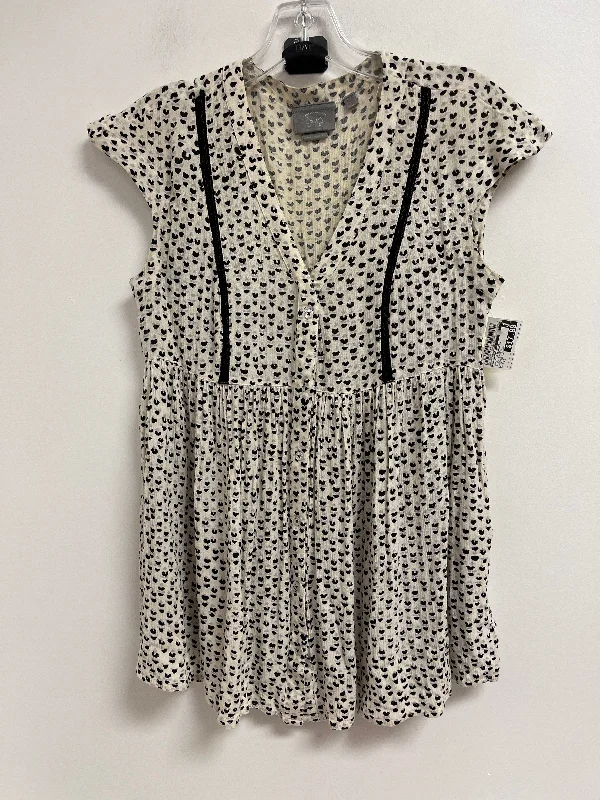 Deep Discounts Tunic Sleeveless By Anthropologie In Black & White, Size: Xs