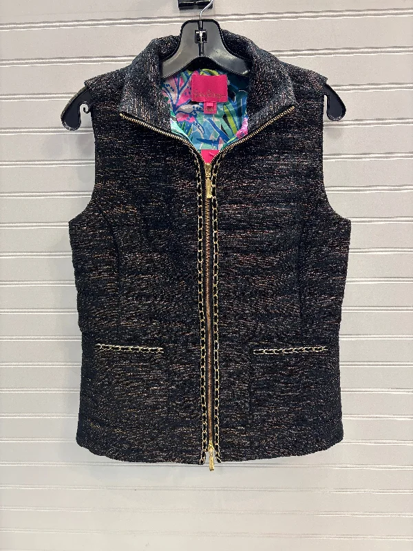 New Deals Vest Designer By Lilly Pulitzer In Black & Gold, Size: S