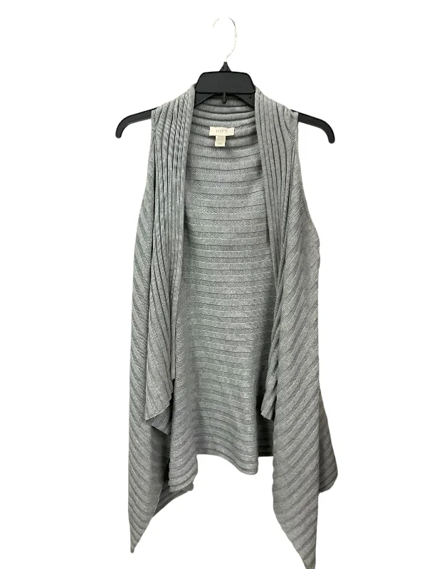 Inventory Reduction Vest Sweater By Loft In Grey, Size: Xs