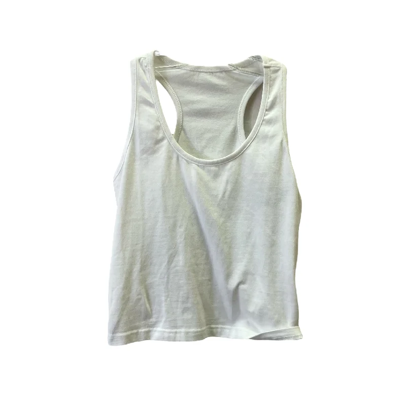 Act Fast White Tank Top, Size: M