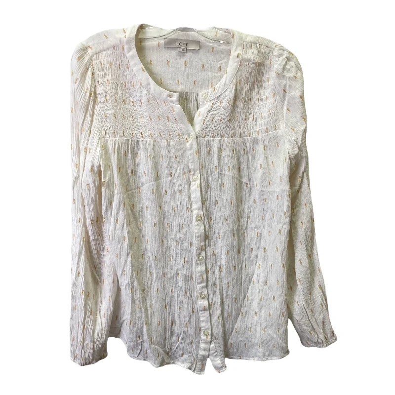 Don't Wait White Top Long Sleeve By Loft, Size: M