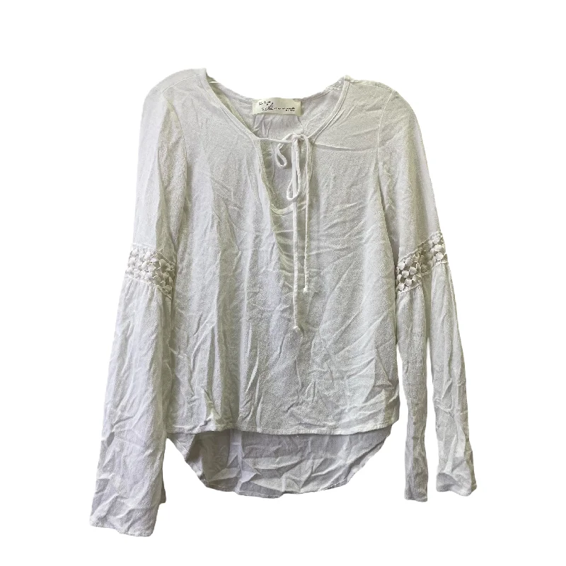 Get It Before It’s Gone White Top Long Sleeve By Vintage Havana, Size: S