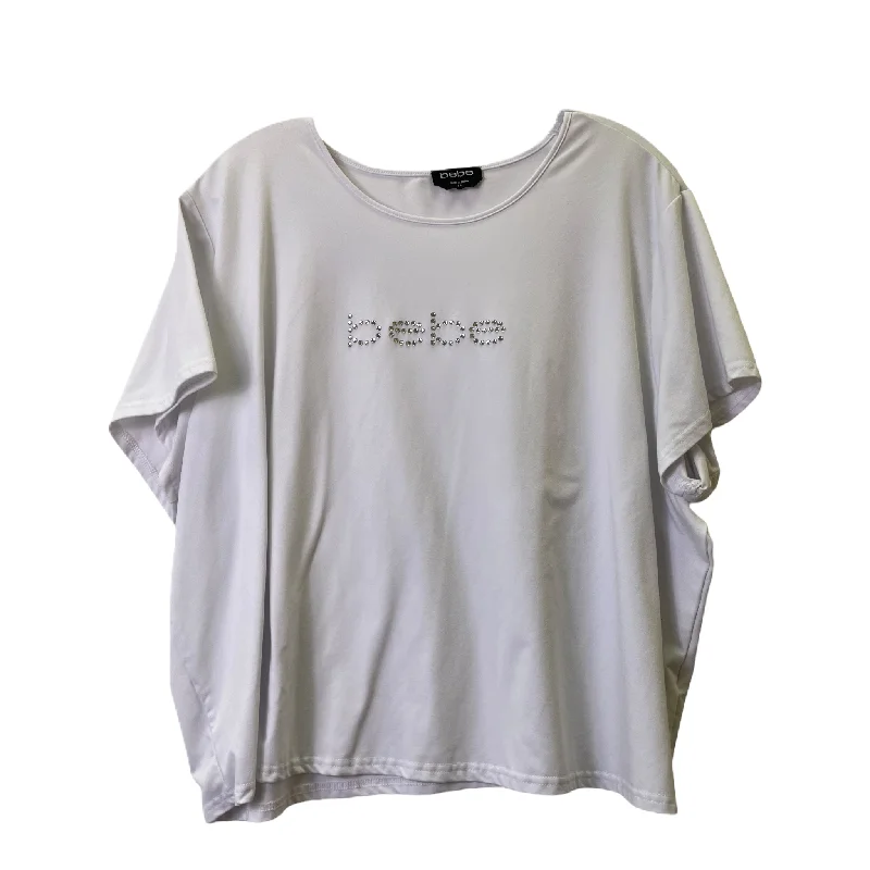 Shop and Save White Top Short Sleeve By Bebe, Size: 2x