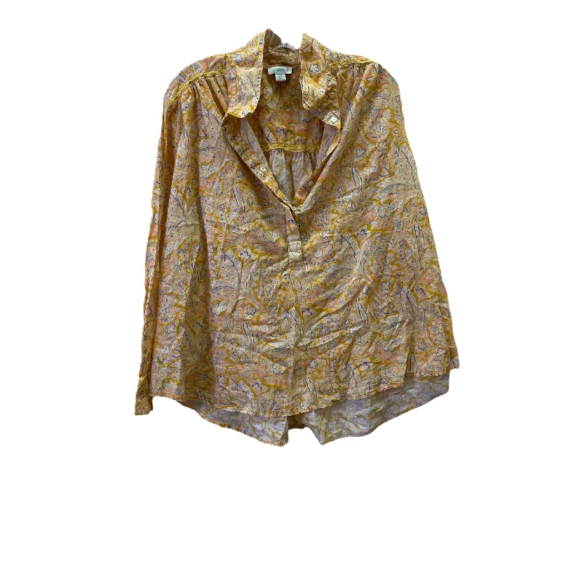 Overstock Yellow Top Long Sleeve By Sundance, Size: 1x