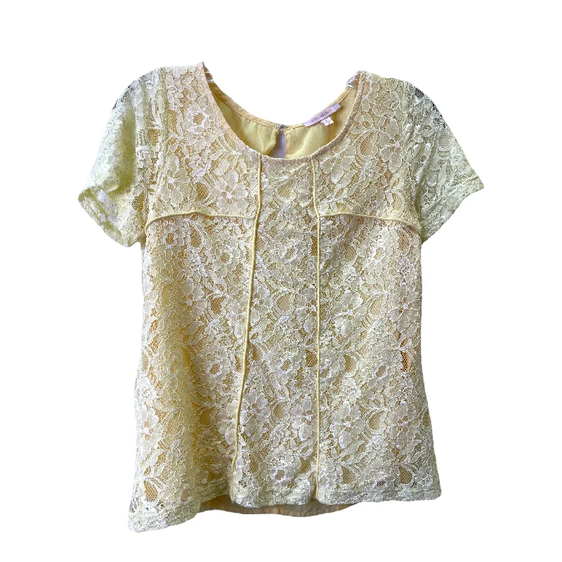 Incredible Offers Yellow Top Short Sleeve By Skies Are Blue, Size: S