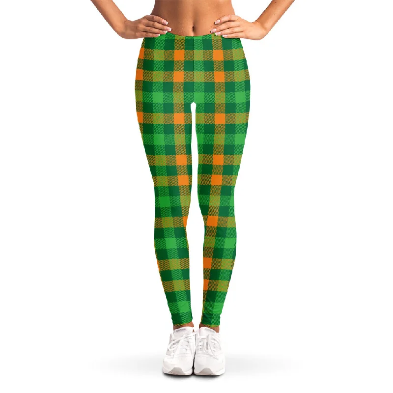 Limited Edition St. Patrick's Day Buffalo Check Print Women's Leggings