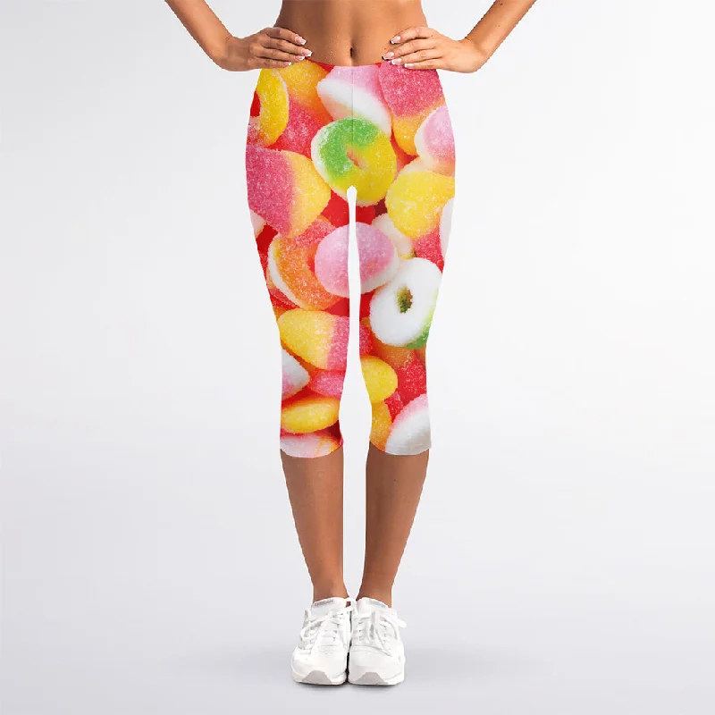 Early Access Sweet Gummy Print Women's Capri Leggings