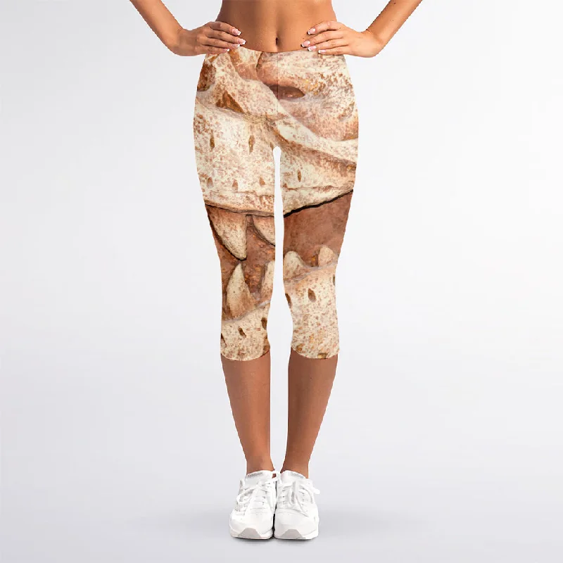 Mega Sale T-Rex Fossil Print Women's Capri Leggings