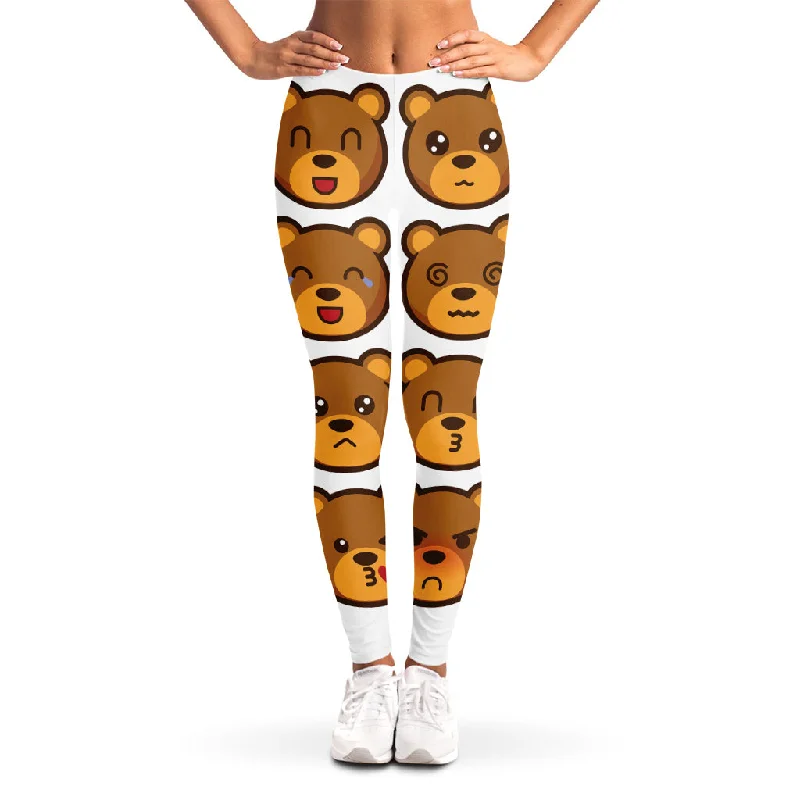 Deal Dash Teddy Bear Emoji Print Women's Leggings