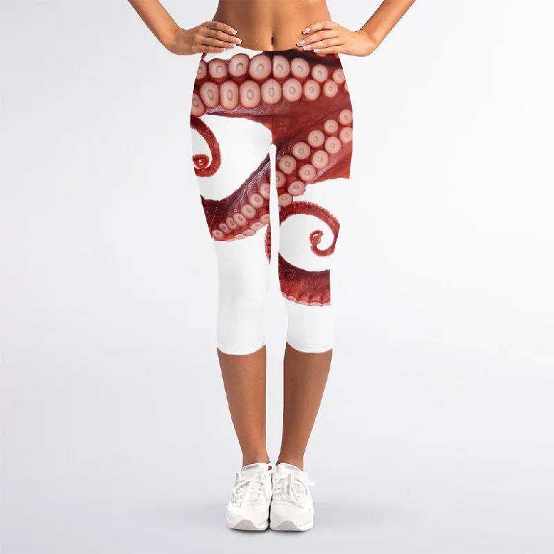 Savings Alert Tentacles Of Octopus Print Women's Capri Leggings