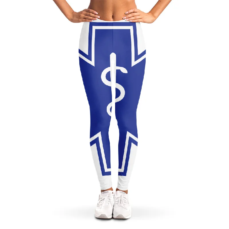 Blowout Deals The Star Of Life Paramedic Symbol Print Women's Leggings
