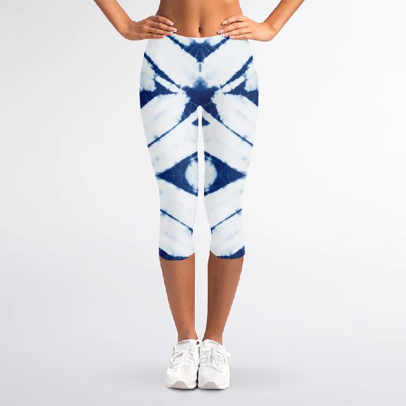 Buy More, Save More Tie Dye Shibori Pattern Print Women's Capri Leggings
