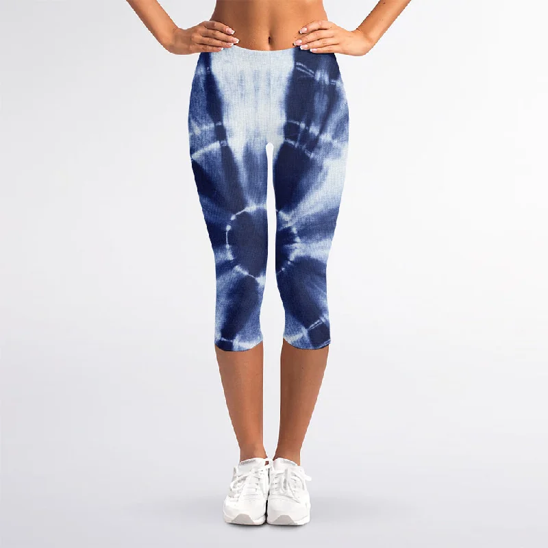 Special Promotion Tie Dye Shibori Print Women's Capri Leggings
