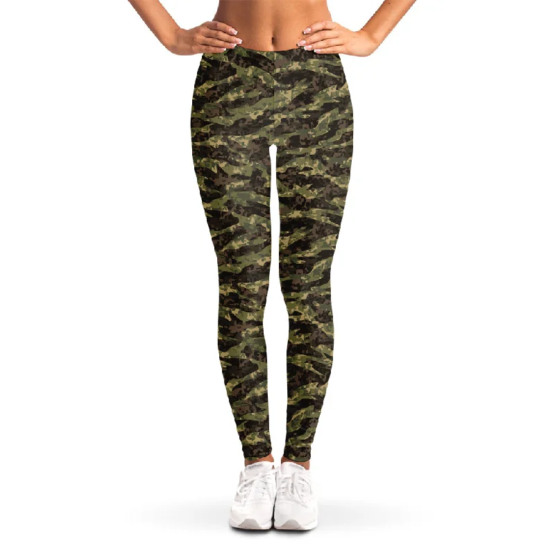 Special Price Tiger Stripe Camouflage Pattern Print Women's Leggings