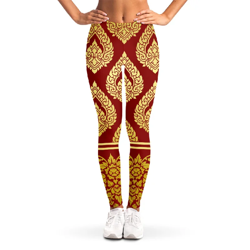 Bonus Savings Traditional Thai Pattern Print Women's Leggings