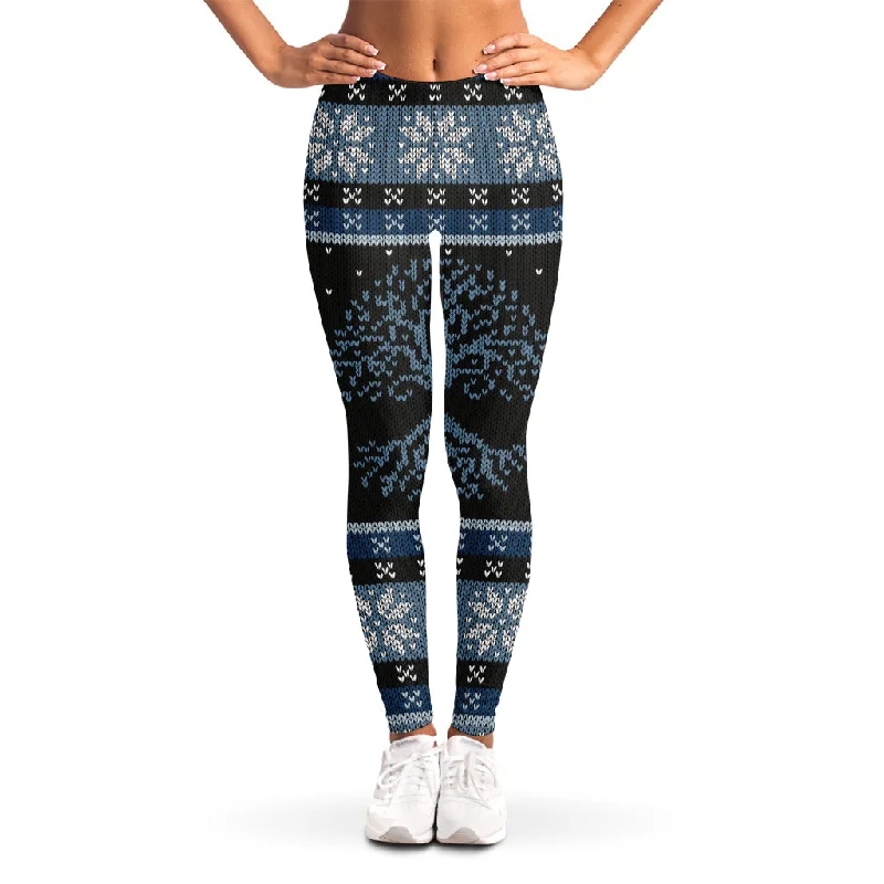 Deal Dash Tree Of Life And Howling Wolves Print Women's Leggings