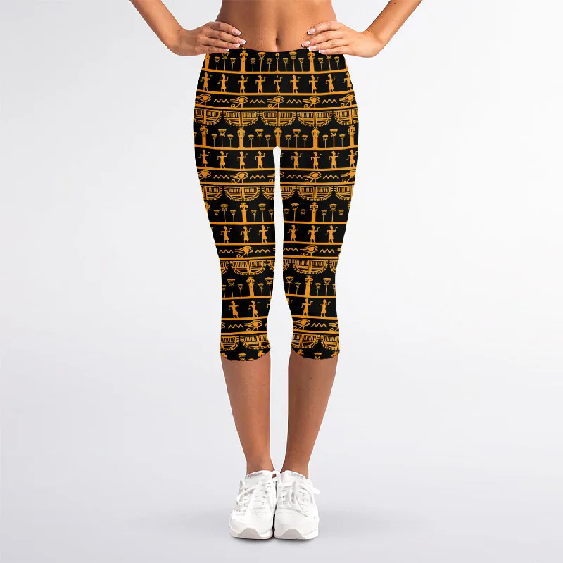 Price Rollback Tribal Egypt Pattern Print Women's Capri Leggings