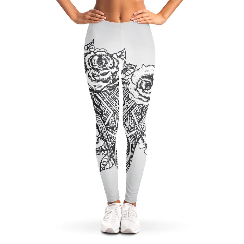 Price Meltdown Tribal Indian Bull Skull Print Women's Leggings