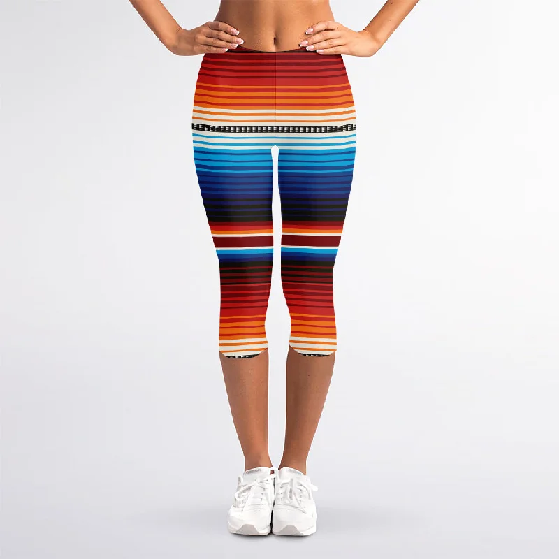 Fantastic Offers Tribal Mexican Blanket Pattern Print Women's Capri Leggings