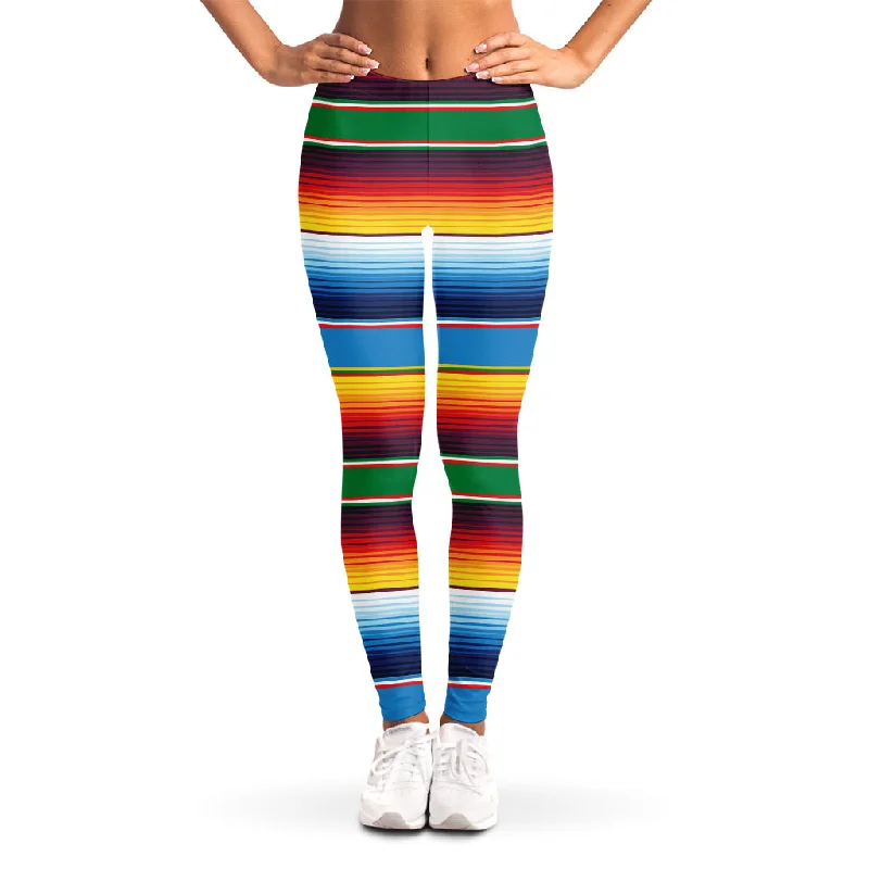 Blowout Sale Tribal Mexican Blanket Stripe Print Women's Leggings