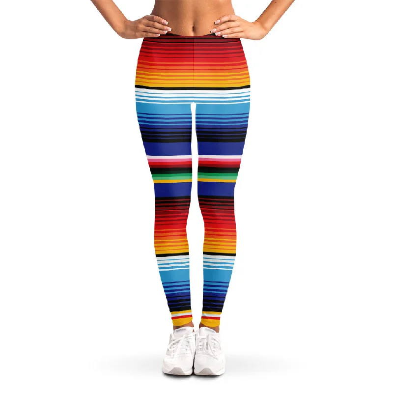 Limited Time Discount Tribal Mexican Serape Pattern Print Women's Leggings