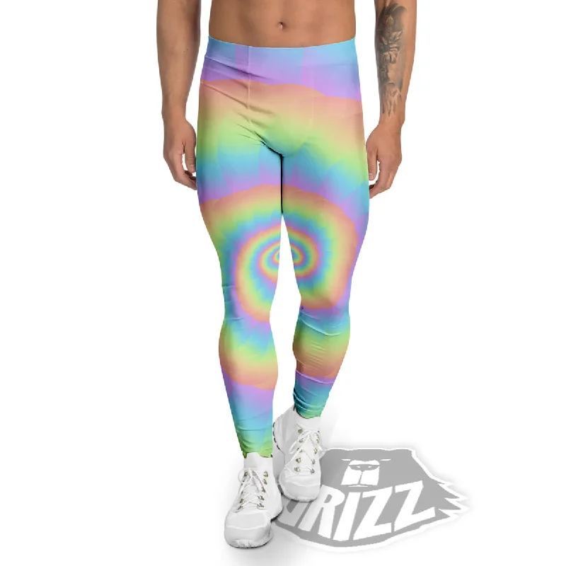 Deal Alert Trippy Spiral Colorful Print Men's Leggings