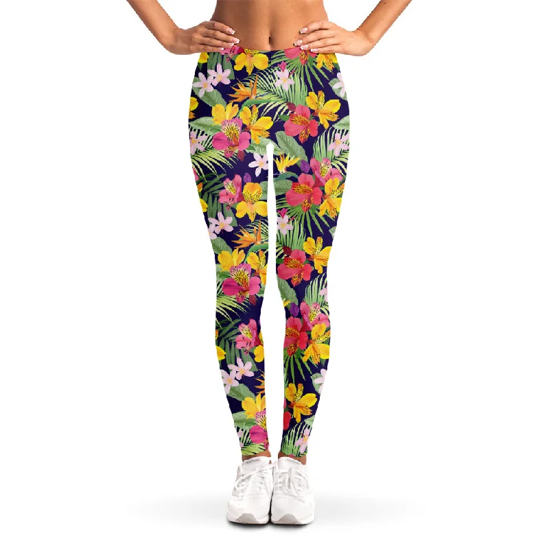 Exclusive Deal Tropical Alstroemeria Pattern Print Women's Leggings