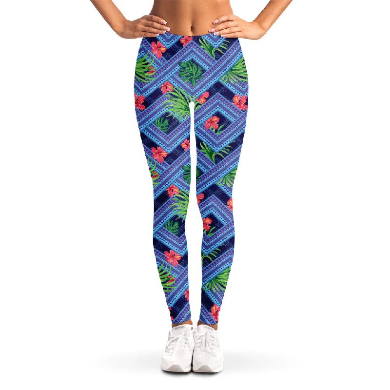 Year-End Sale Tropical Aztec Geometric Pattern Print Women's Leggings