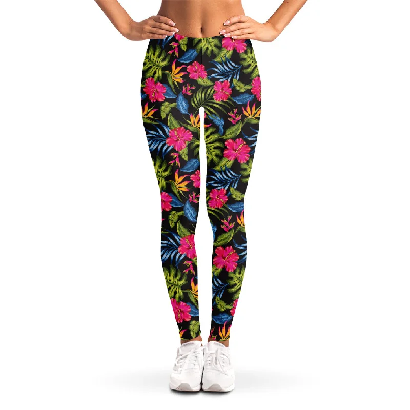 Super Sale Tropical Bird Of Paradise Pattern Print Women's Leggings