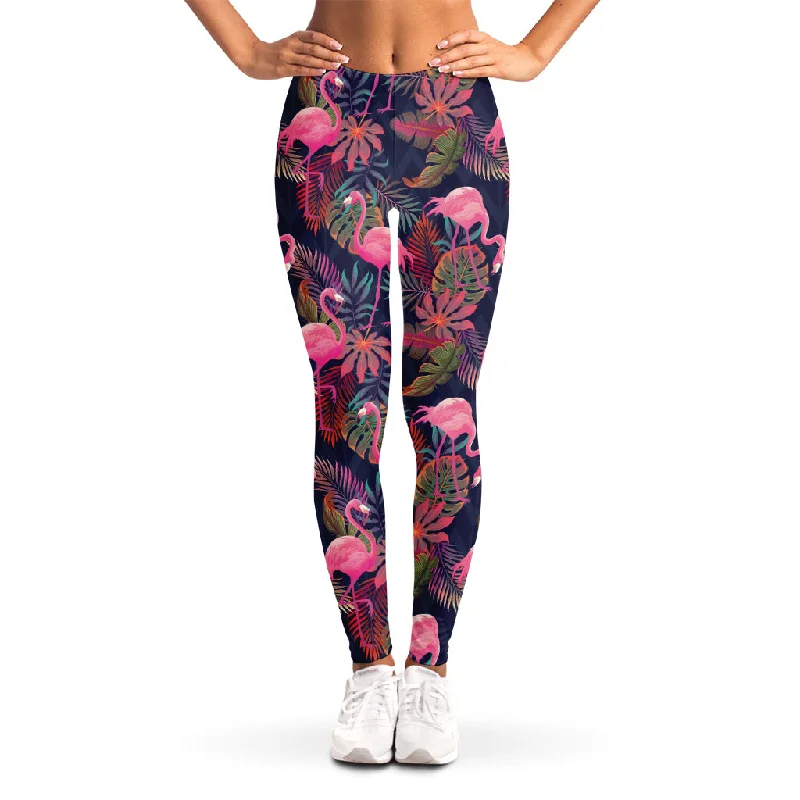 Price Reduction Tropical Flamingo Aloha Pattern Print Women's Leggings
