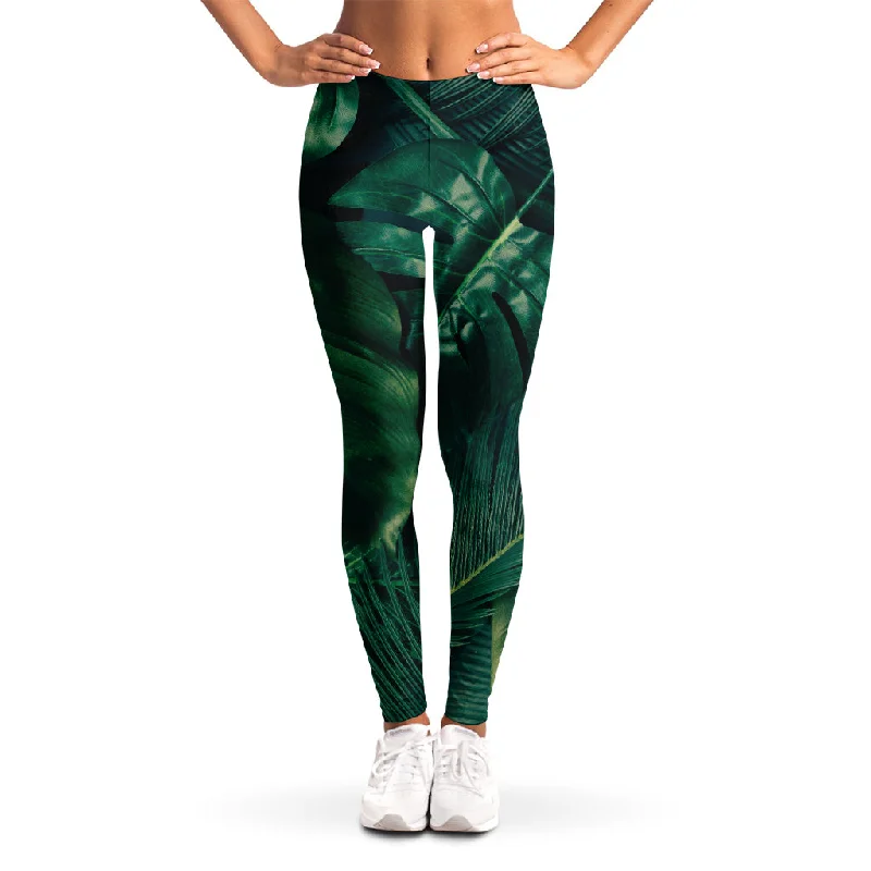 Buy Now Tropical Green Leaves Print Women's Leggings
