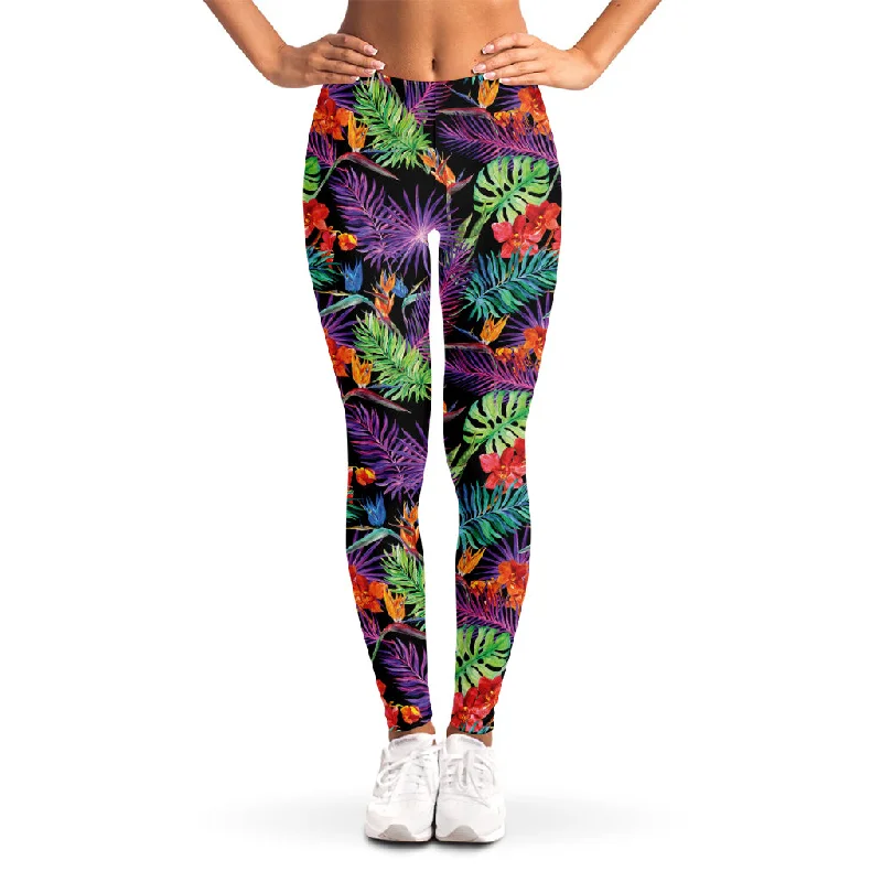 Final Markdown Tropical Hawaiian Jungle Print Women's Leggings