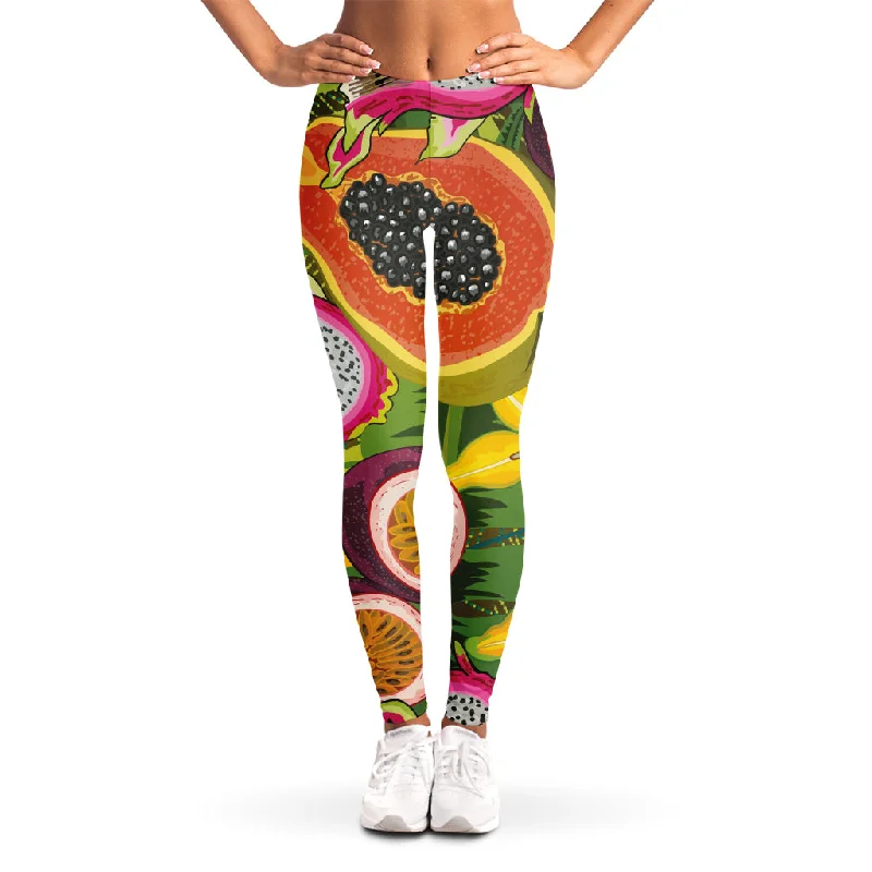 Crazy Deals Tropical Jungle Fruits Pattern Print Women's Leggings
